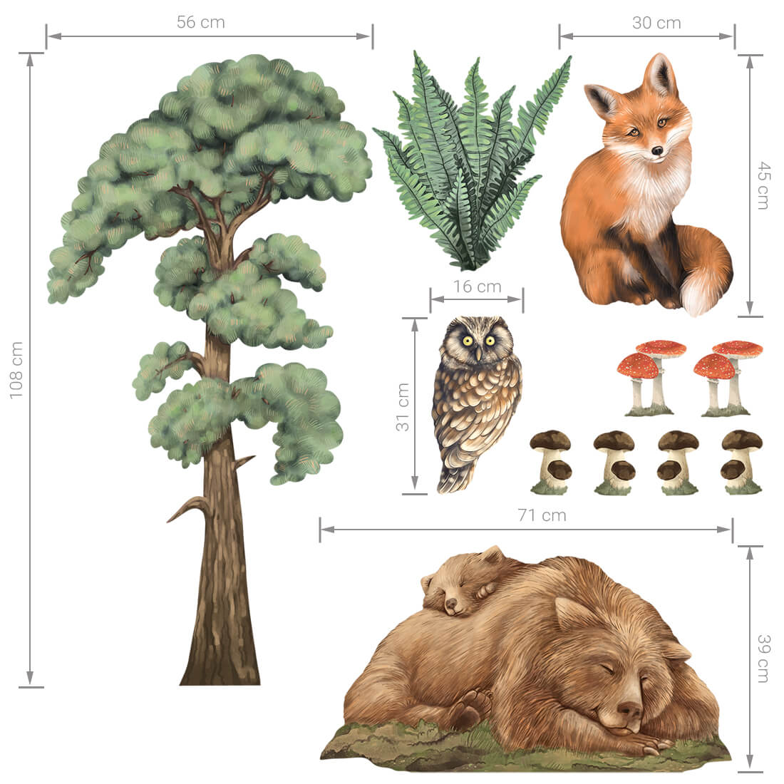 Adesivi murali | Animali della foresta 1