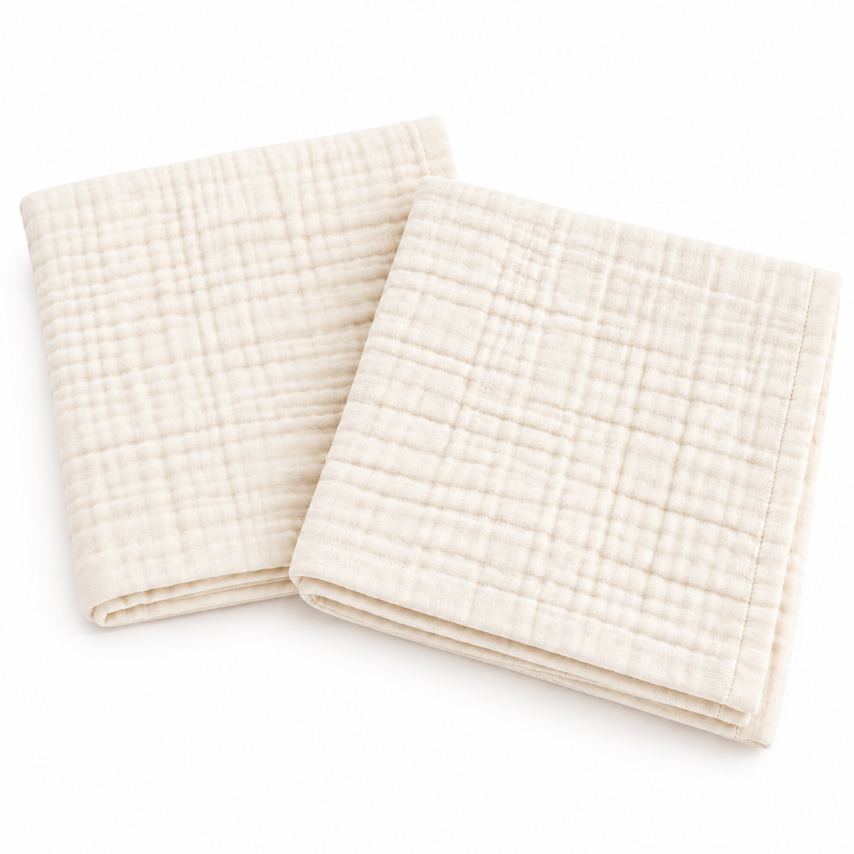 tweeto® Spucktuch Musselin 2er Set 70x70cm Creme