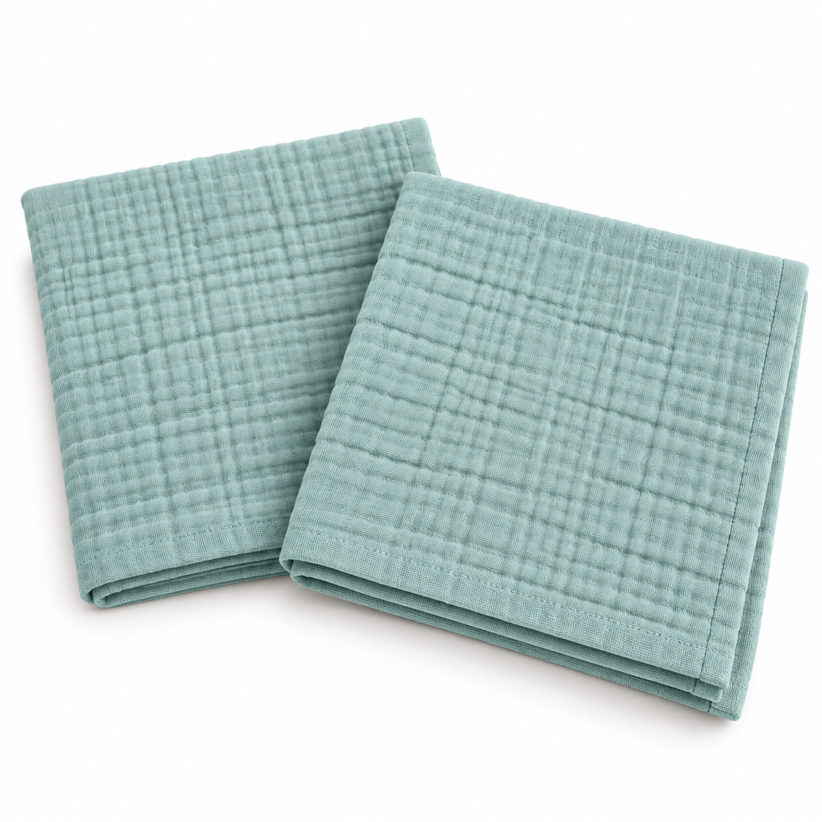 tweeto® Spucktuch Musselin 2er Set 70x70cm Mint