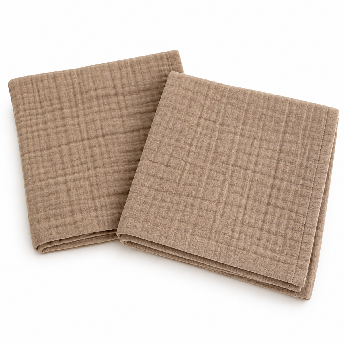 tweeto® Spucktuch Musselin 2er Set 70x70cm Taupe