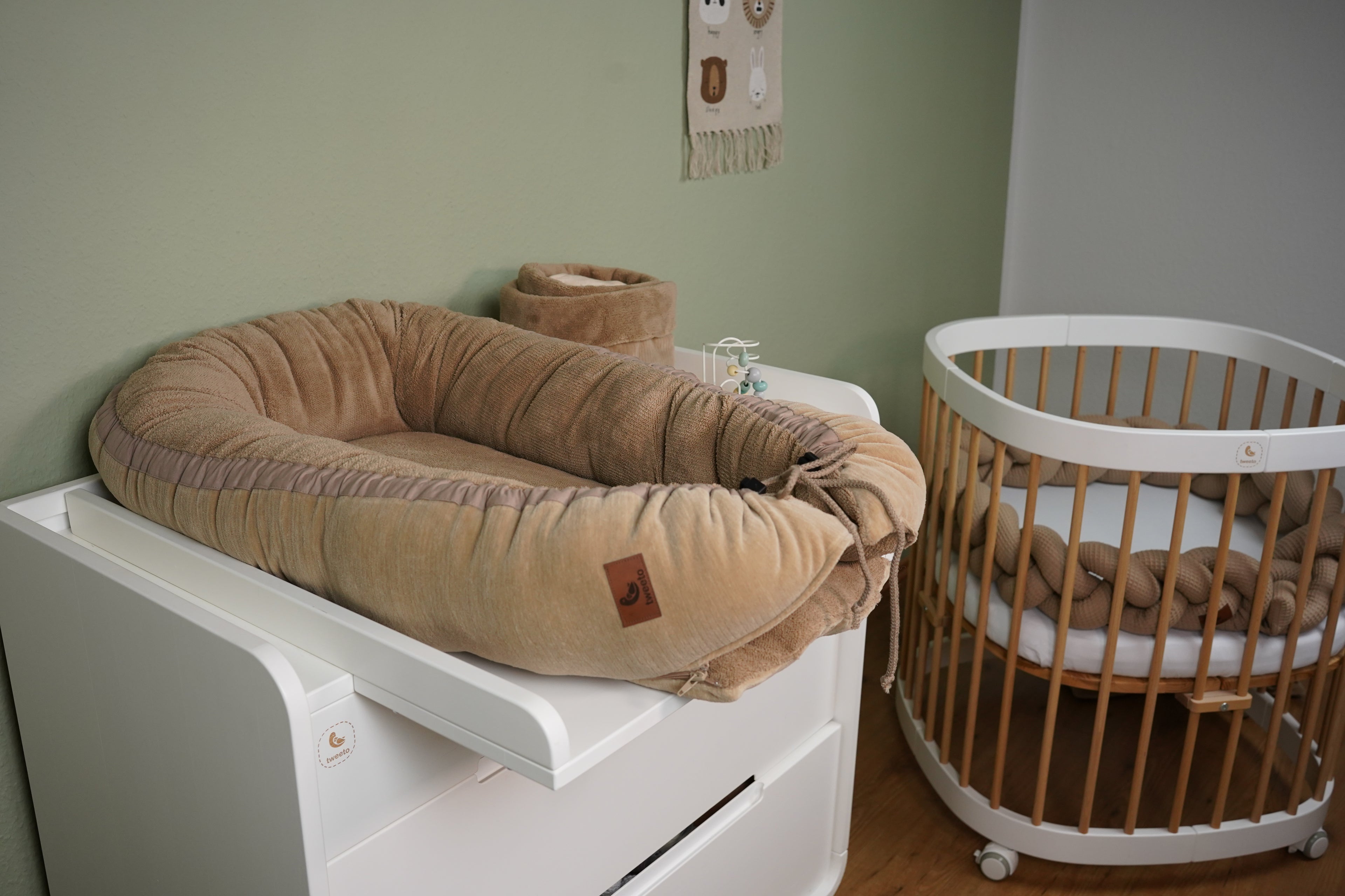 tweeto® Nid Bébé Cocoon en Velours Côtelé et Coton
