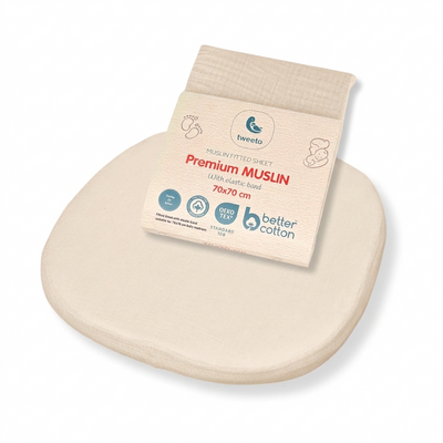 tweeto® Spannbettlaken Musselin Beige