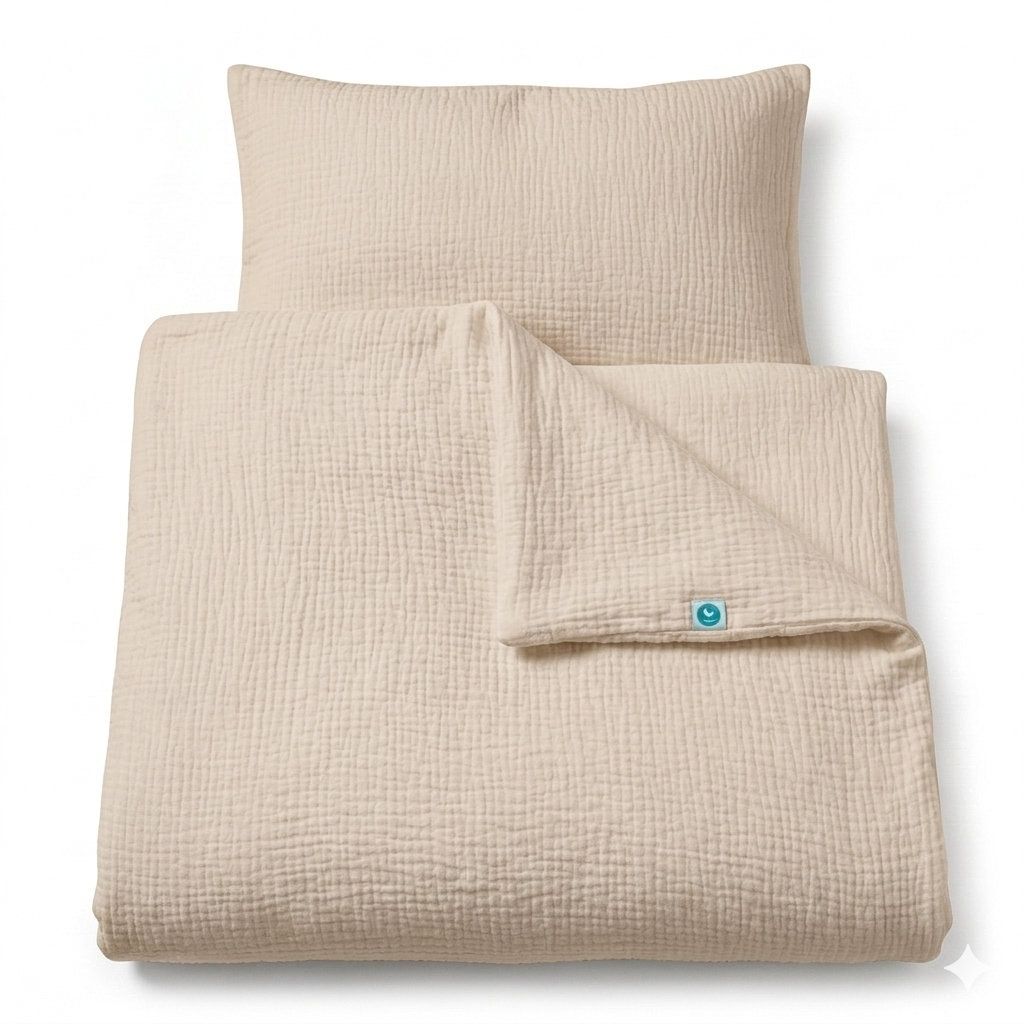 tweeto® Kinderbettwäsche-Set 2-teilig MUSSELIN - 100x135 & 40x60 cm