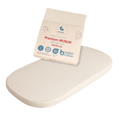 tweeto® Spannbettlaken Musselin Beige