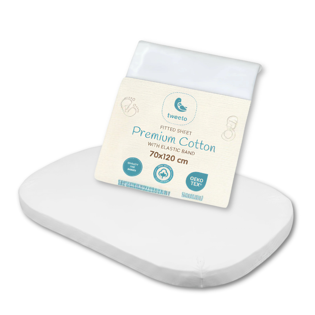 tweeto® Fitted Sheet White 70x120 cm - MAXI