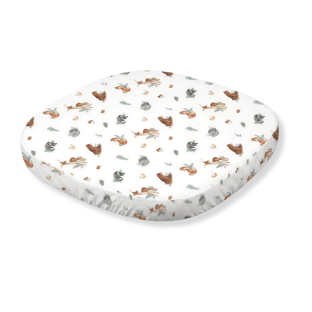 tweeto® Fitted sheet - Forest Animals design 70x70 cm - MINI