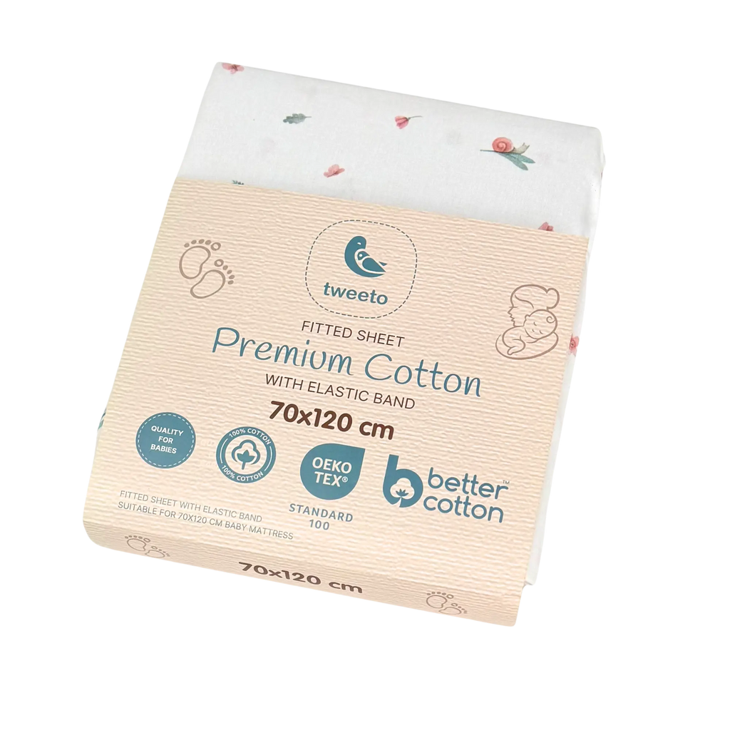 tweeto® Sábana Ajustable con Diseño Sueño de Flores 70x120 cm - MAXI