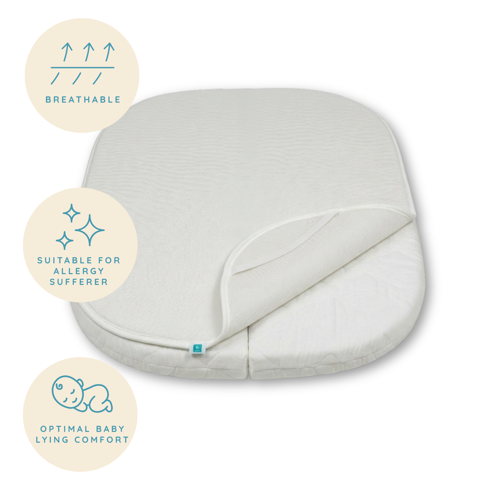 tweeto® AIR Topper / Materasso Topper 70x70 cm MINI