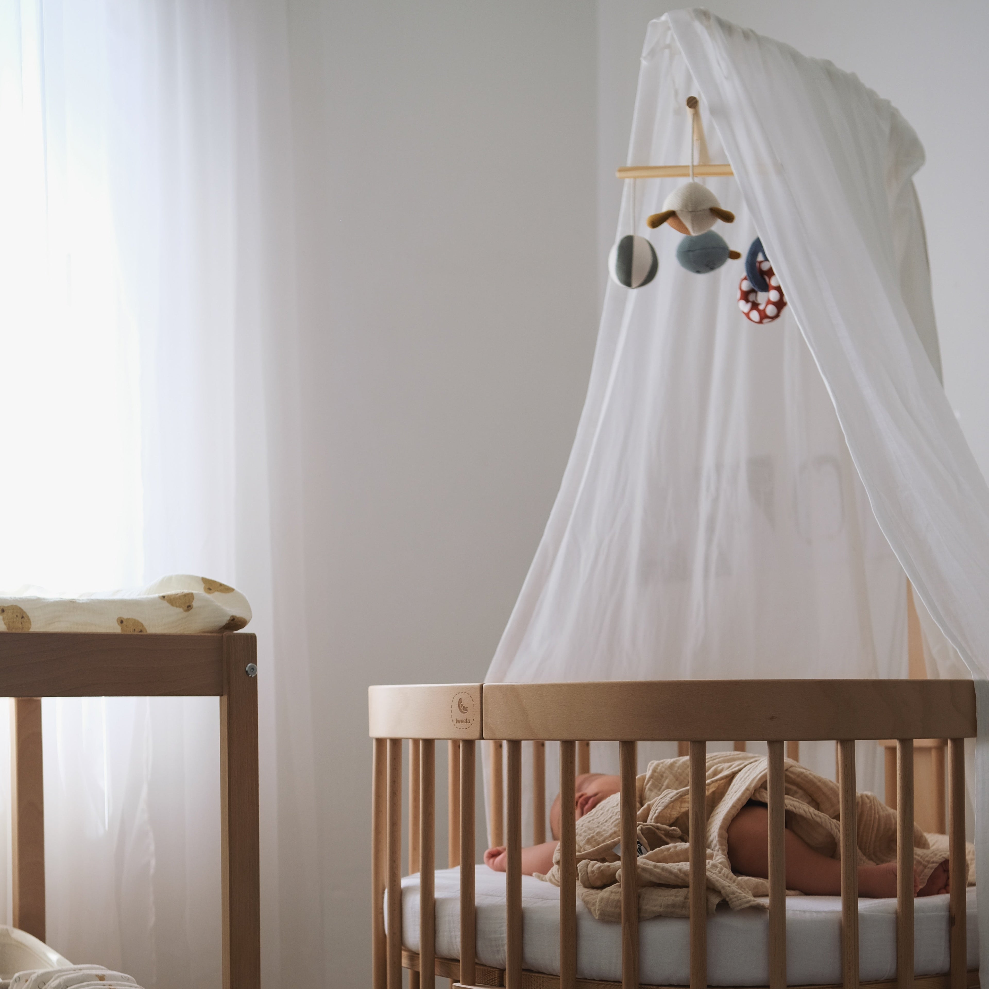 tweeto® Baldacchino per lettino in cotone