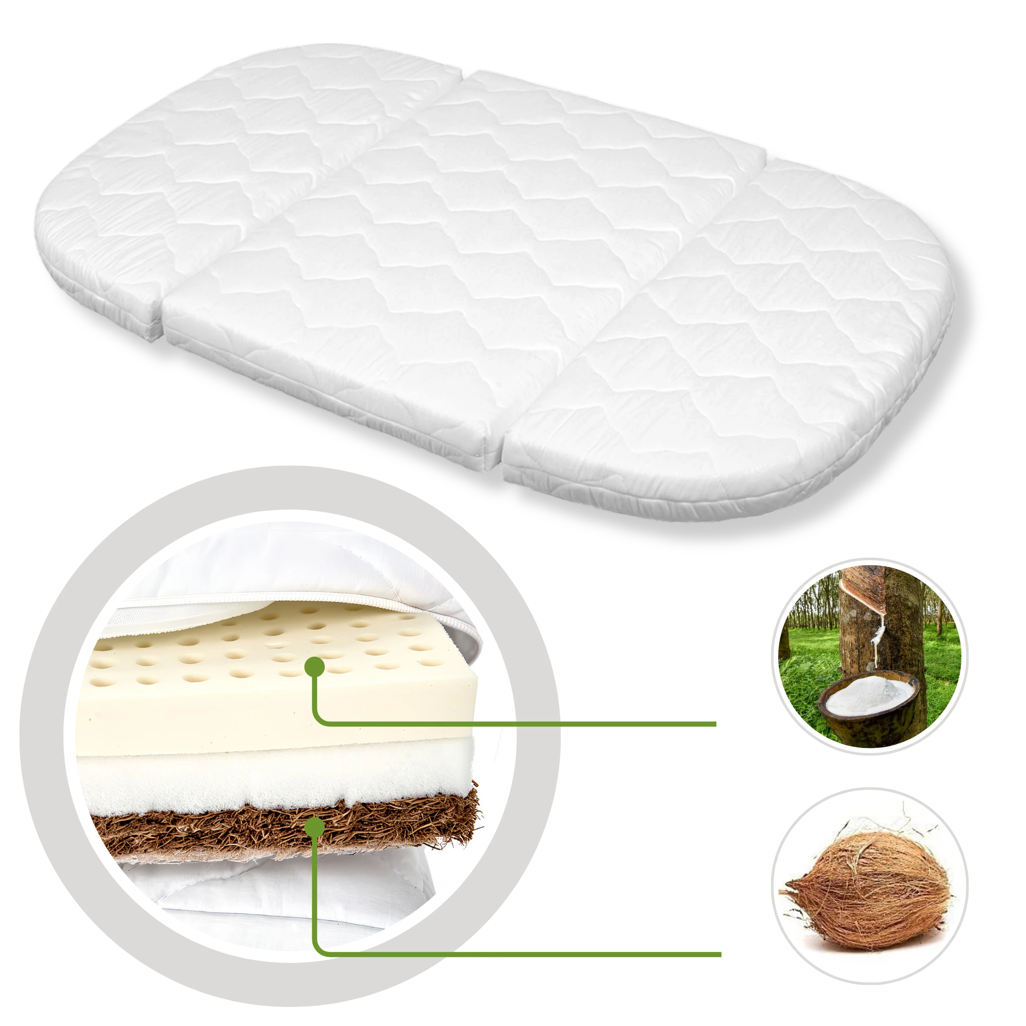 tweeto® Matratze - Kokosfaser / Naturlatex