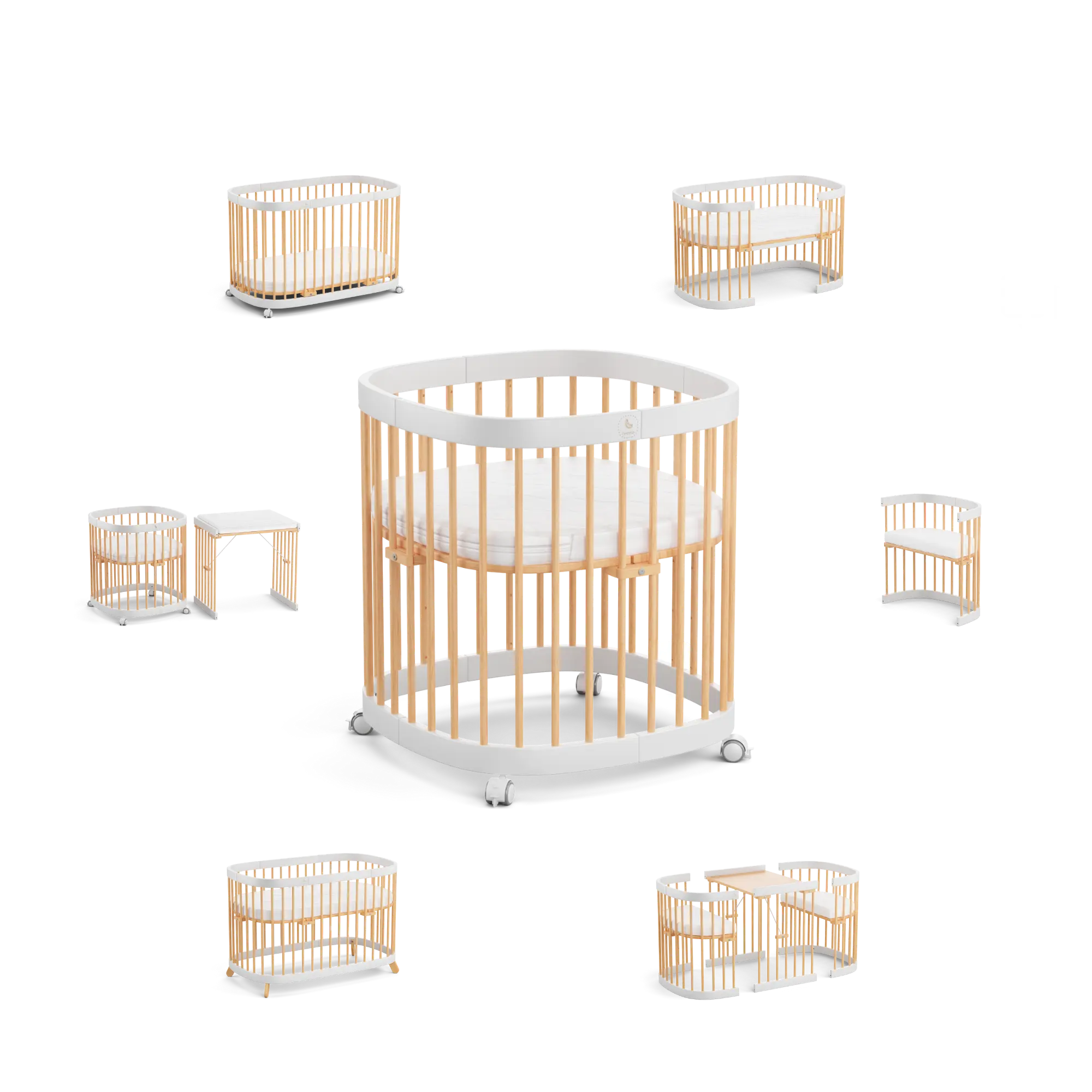 tweeto® Umbauset für Babybett MINI – macht es zum 7in1