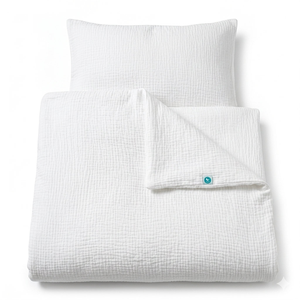 tweeto® Ensemble de Literie pour Bébé Mousseline 2 Pièces - 100x135 & 40x60 cm