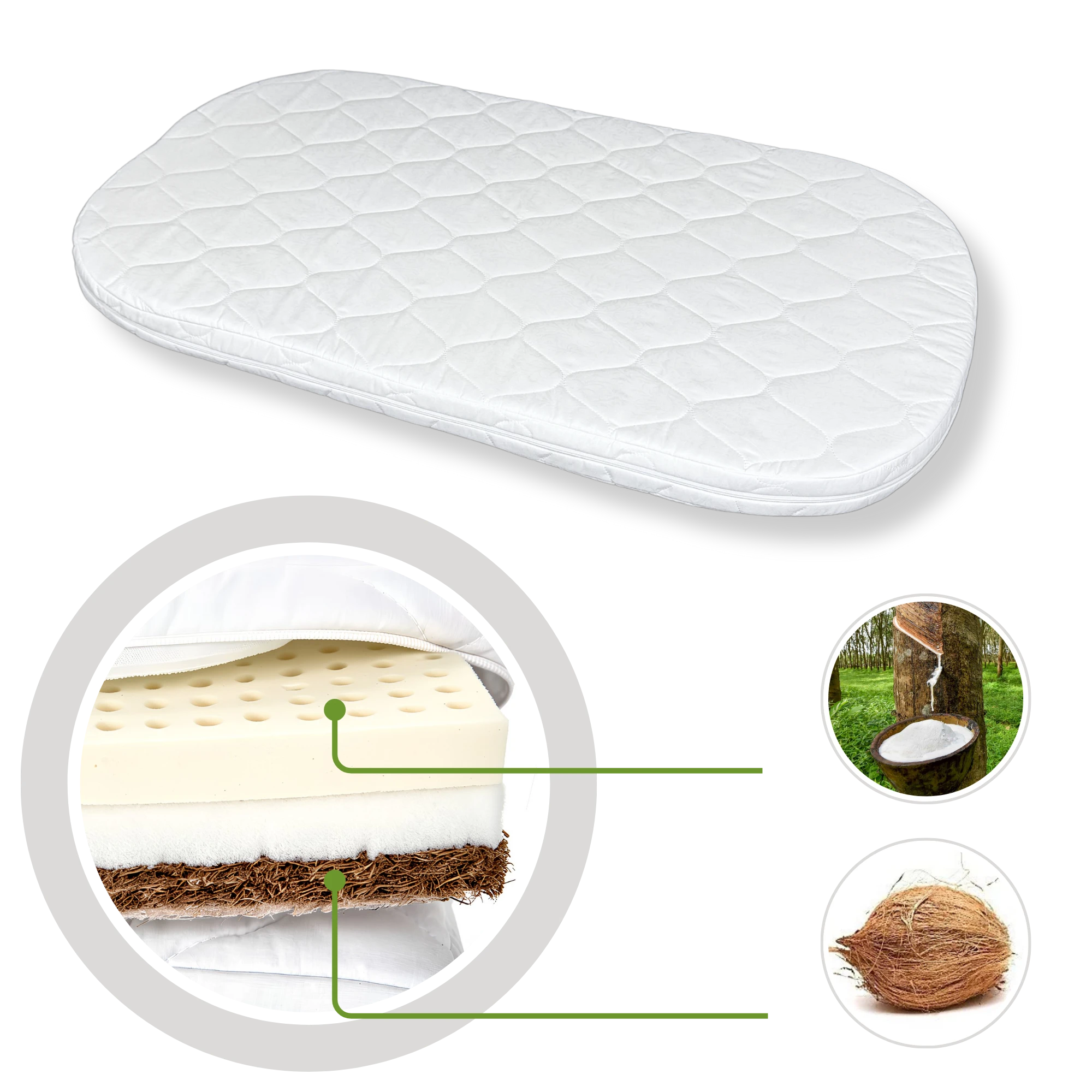 tweeto® Matratze - Kokosfaser / Naturlatex