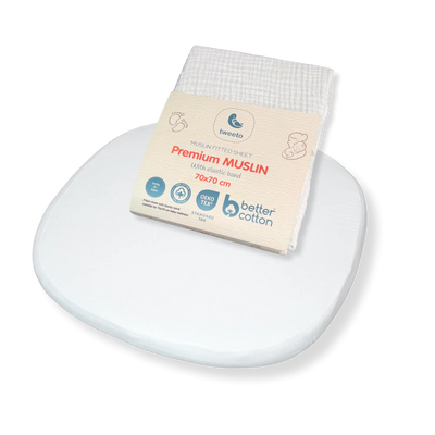 tweeto® Drap-housse en mousseline Blanc (MINI + MAXI)