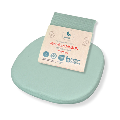 tweeto® Drap-Housse en Mousseline Menthe (MINI + MAXI)