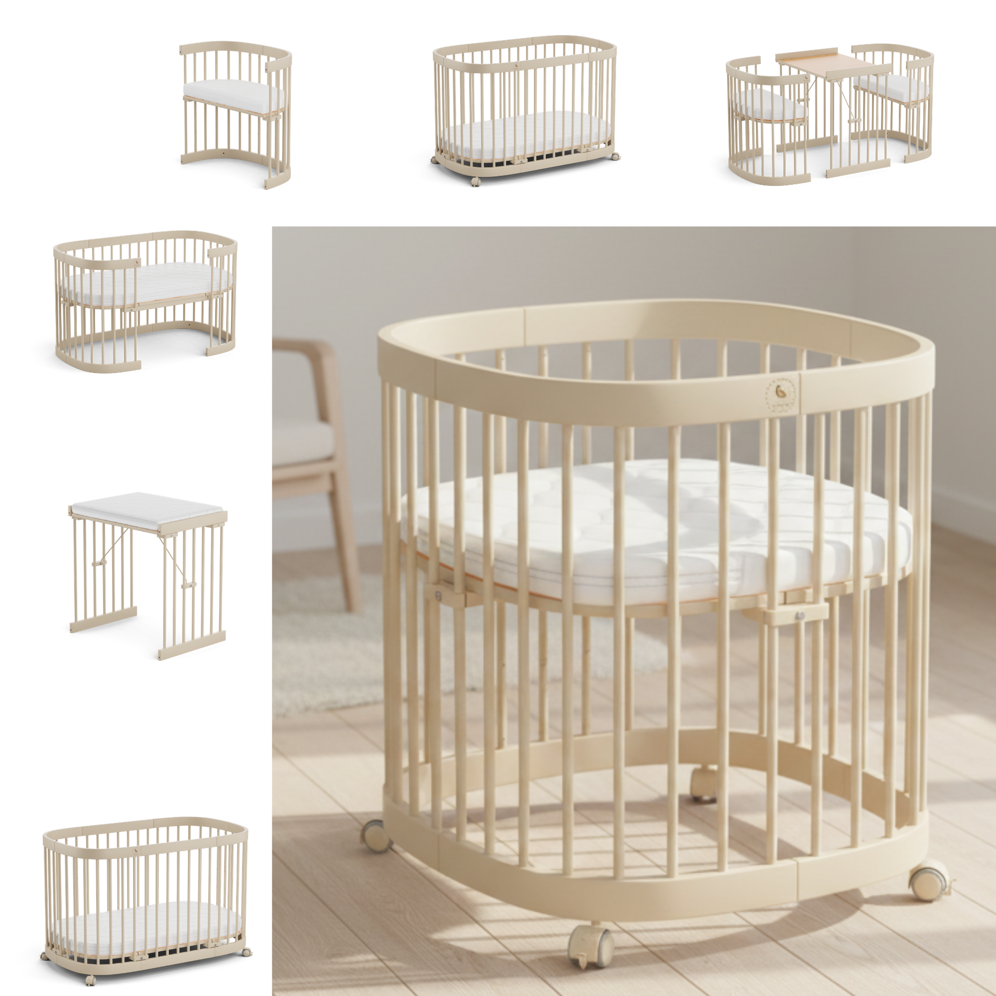 tweeto® lettino per bambini 7 in 1 incl. materasso