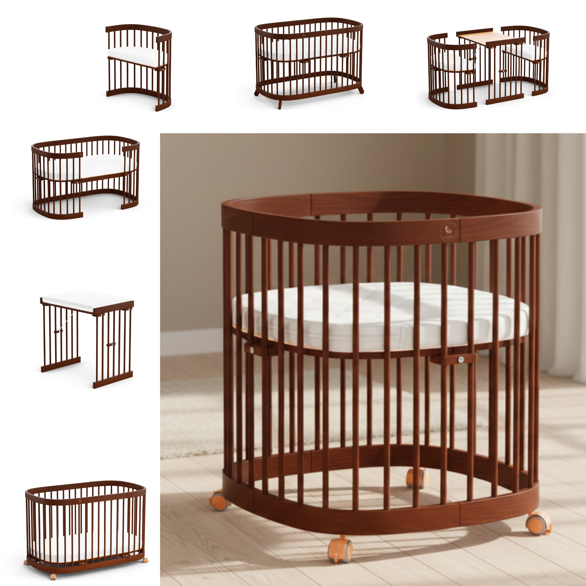 tweeto® lettino per bambini 7 in 1 incl. materasso