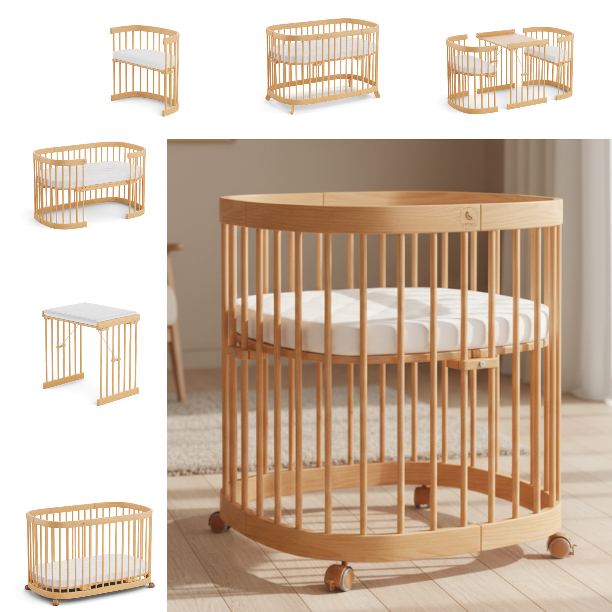 tweeto® lettino per bambini 7 in 1 incl. materasso