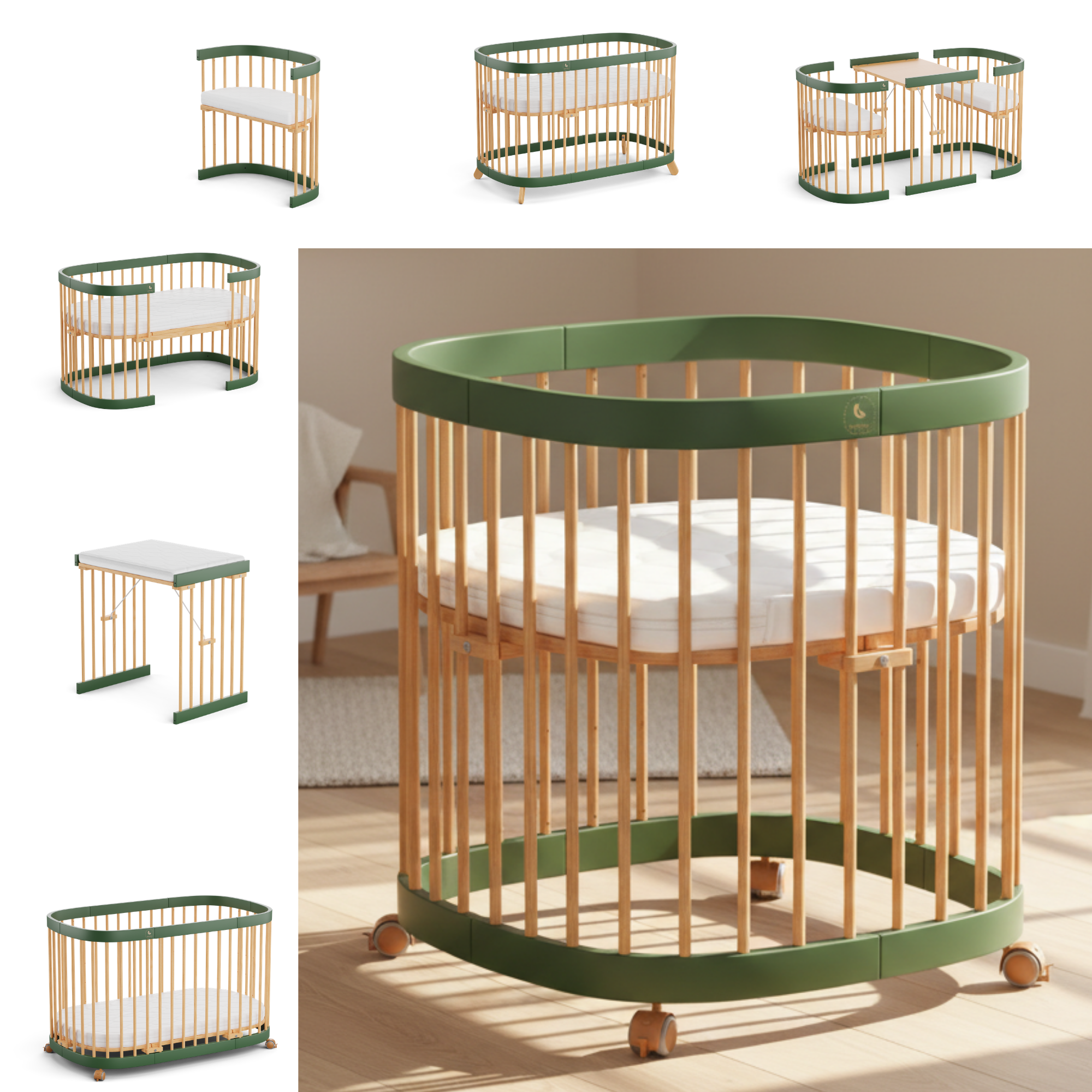 tweeto® lettino per bambini 7 in 1 incl. materasso