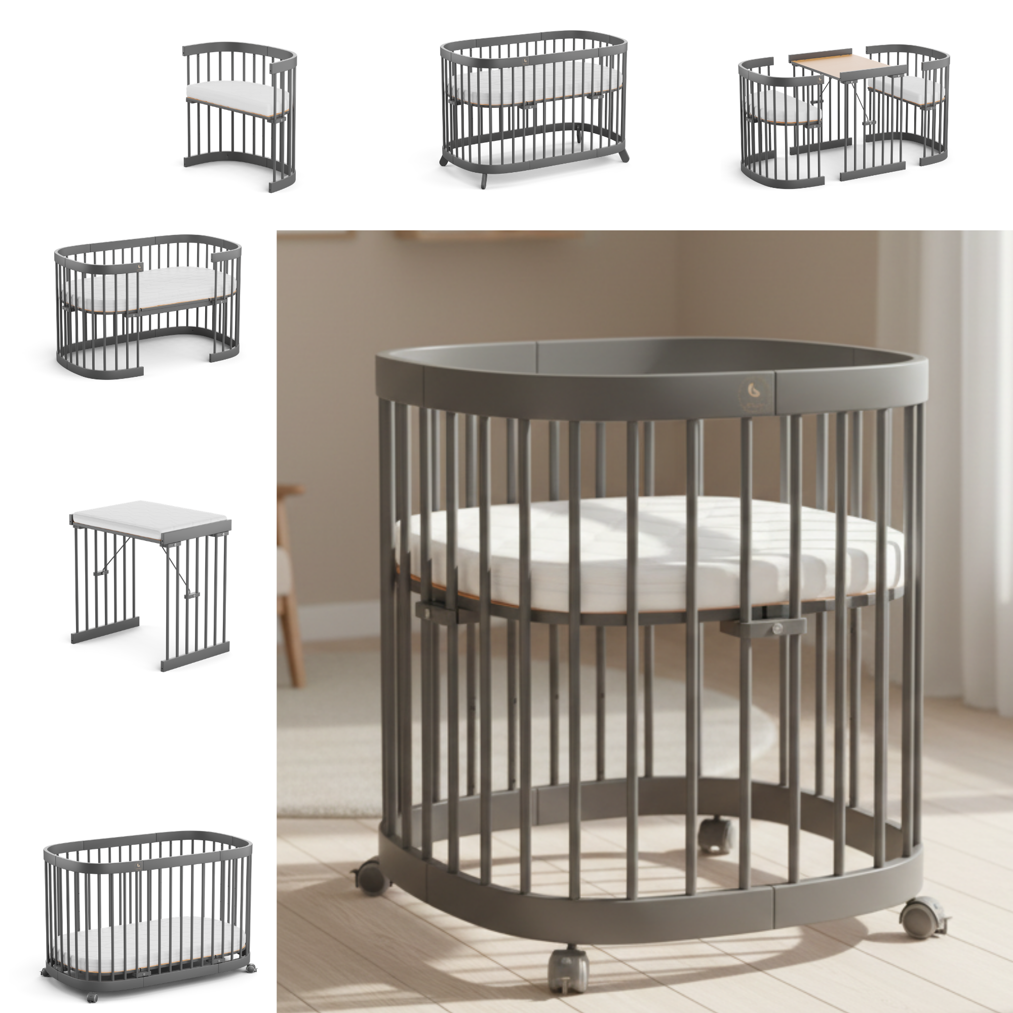 tweeto® lettino per bambini 7 in 1 incl. materasso