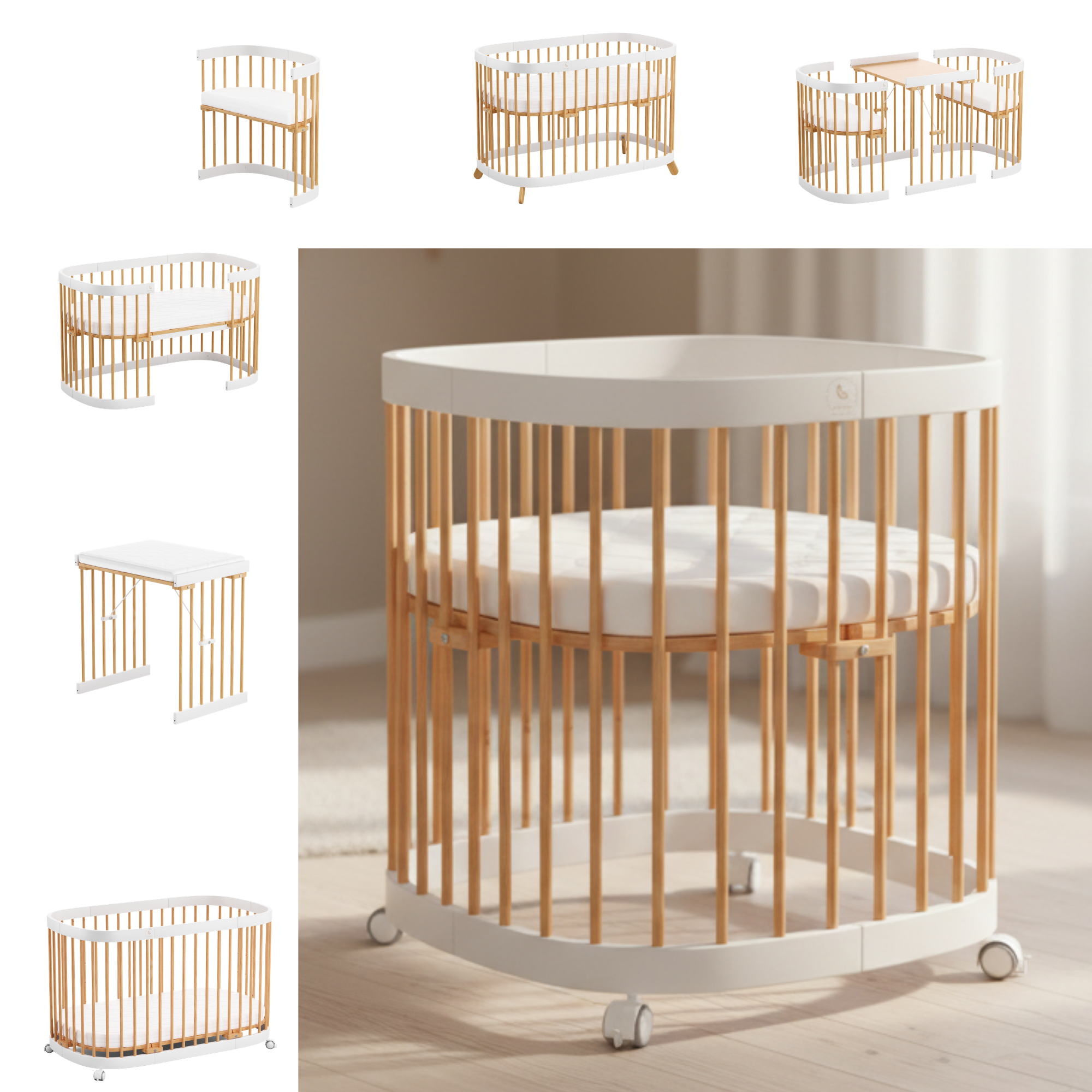 tweeto® lettino per bambini 7 in 1 incl. materasso