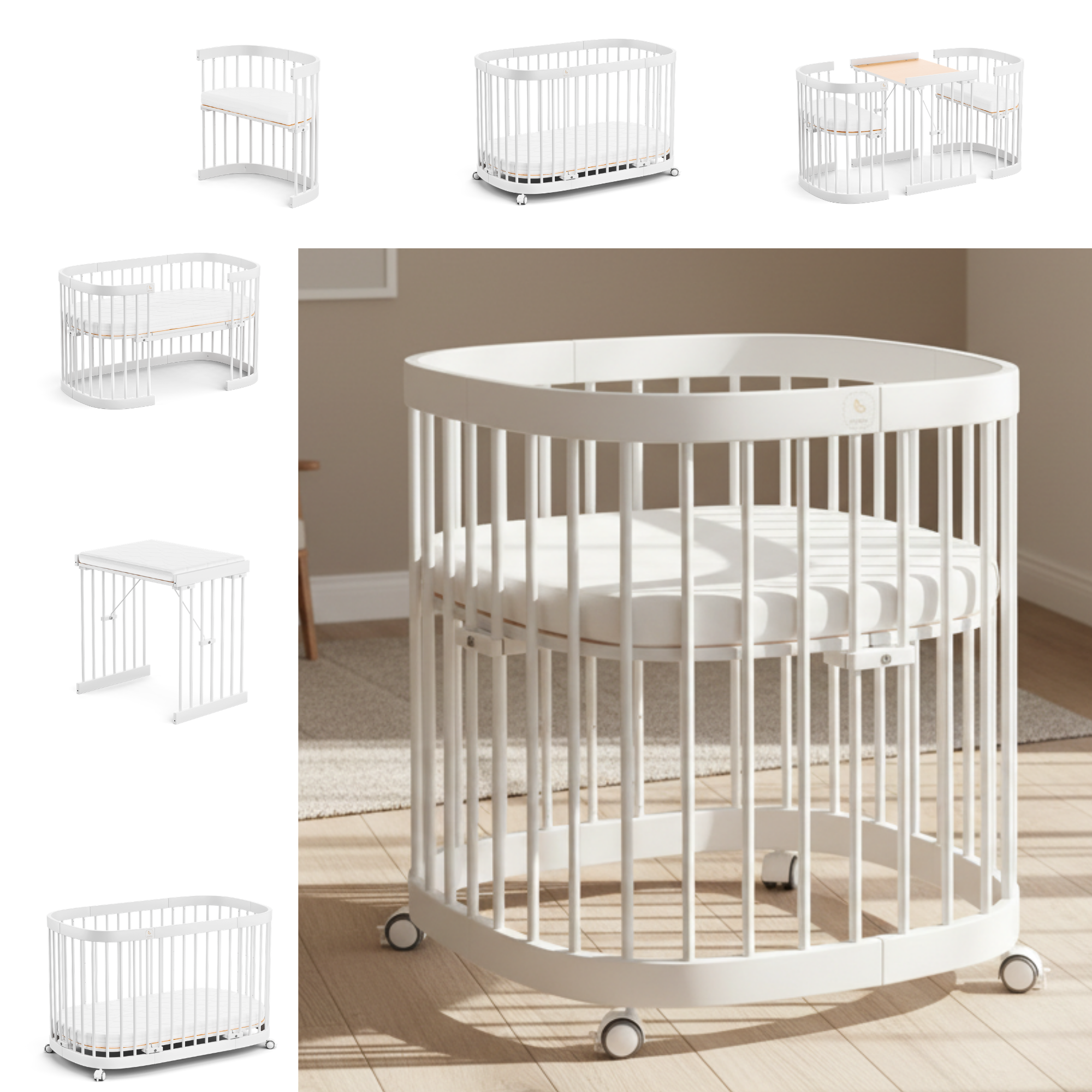 tweeto® lettino per bambini 7 in 1 incl. materasso